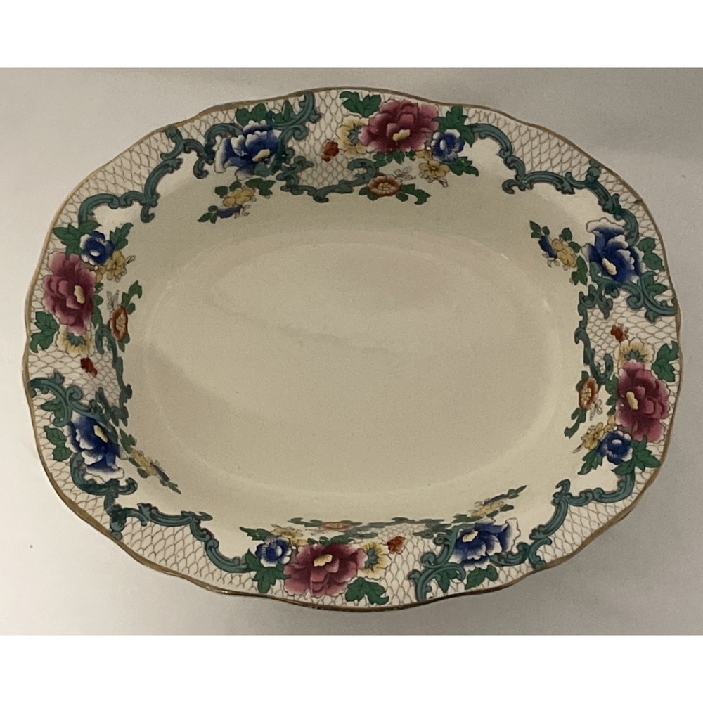 Vintage Royal Caldron Victoria Serving Bowl Vegetable Side Dishes 9-3/8" Floral